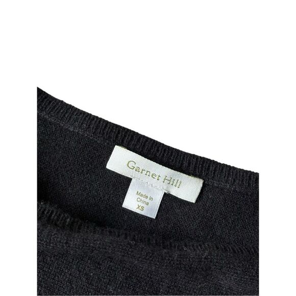 Garnet Hill Cashmere Boat Neck Sweater size XS Black - Picture 3 of 7
